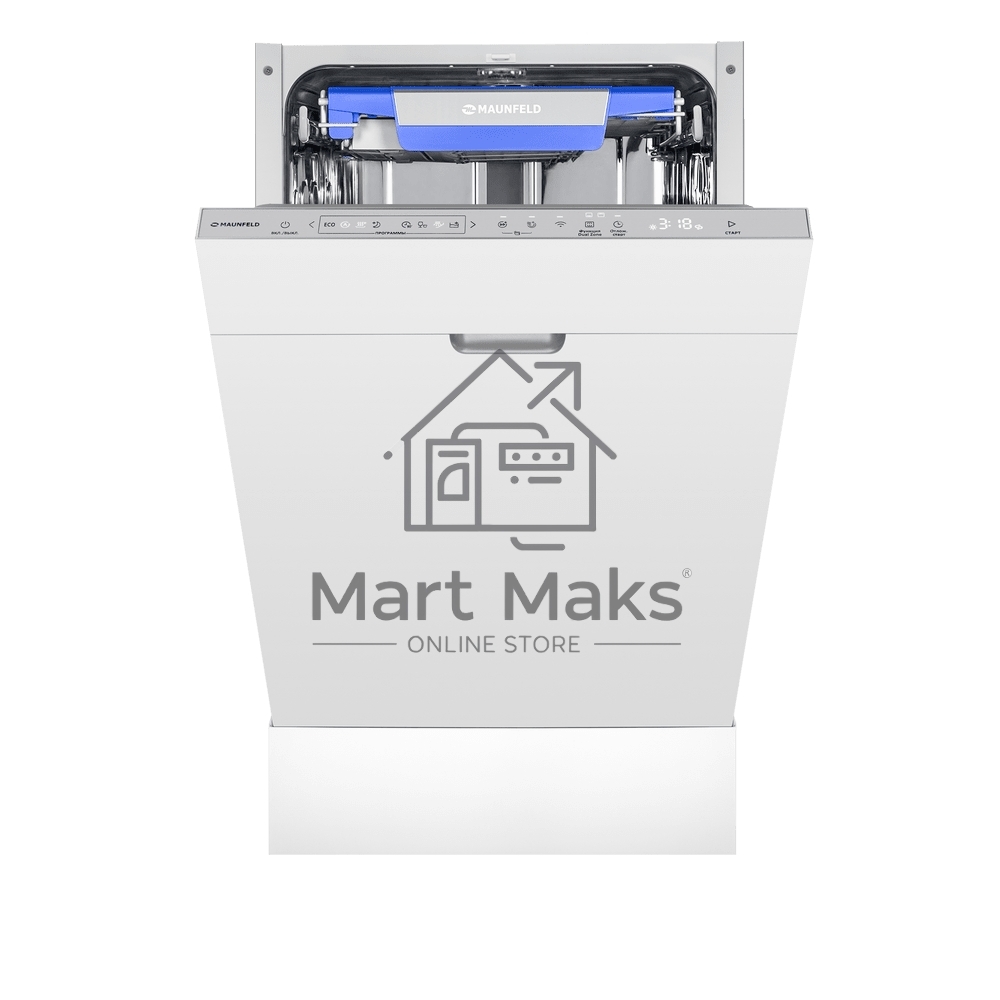 Встраиваемая посудомоечная машина Maunfeld MLP45330T Smart Beam Inverter Wi-Fi, белый, 44.8 см, 10 компл., 44 дБ, класс A+++