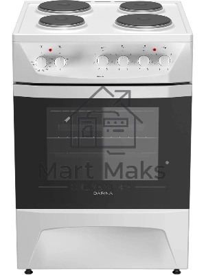 Плита электрическая Darina 1D EM 141 404 W белый/черный, конфорок 4 шт, духовка 50 л, 60 см x 85 см x 60 см