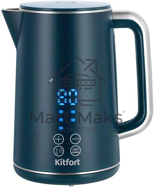 Чайник электрический Kitfort КТ-6784 1.7л. 2200Вт синий/нержавеющая сталь корпус: пластик