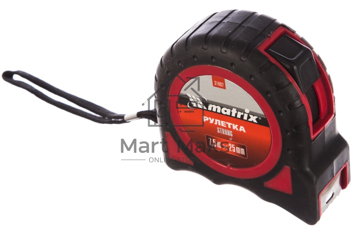 Рулетка MATRIX 31082 strong 7.5мх25мм обрезиненный корпус