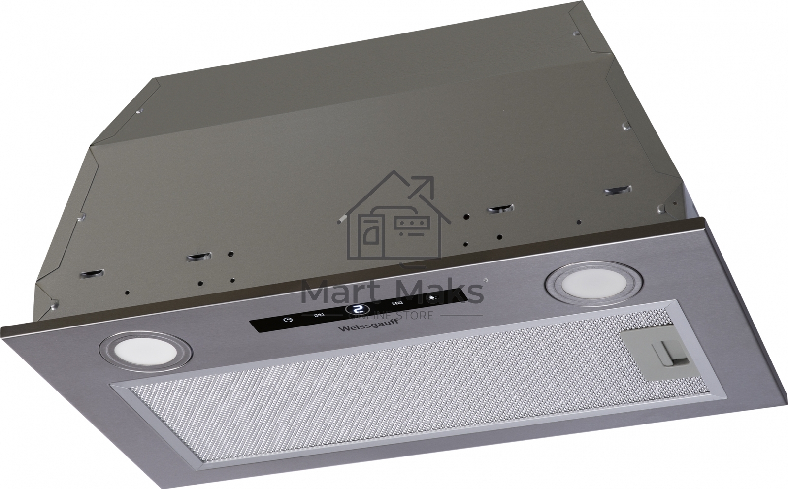 Вытяжка встраиваемая Weissgauff Box 1200 IX нержавеющая сталь, 52 см, 900 куб. м/ч, 53 дБ