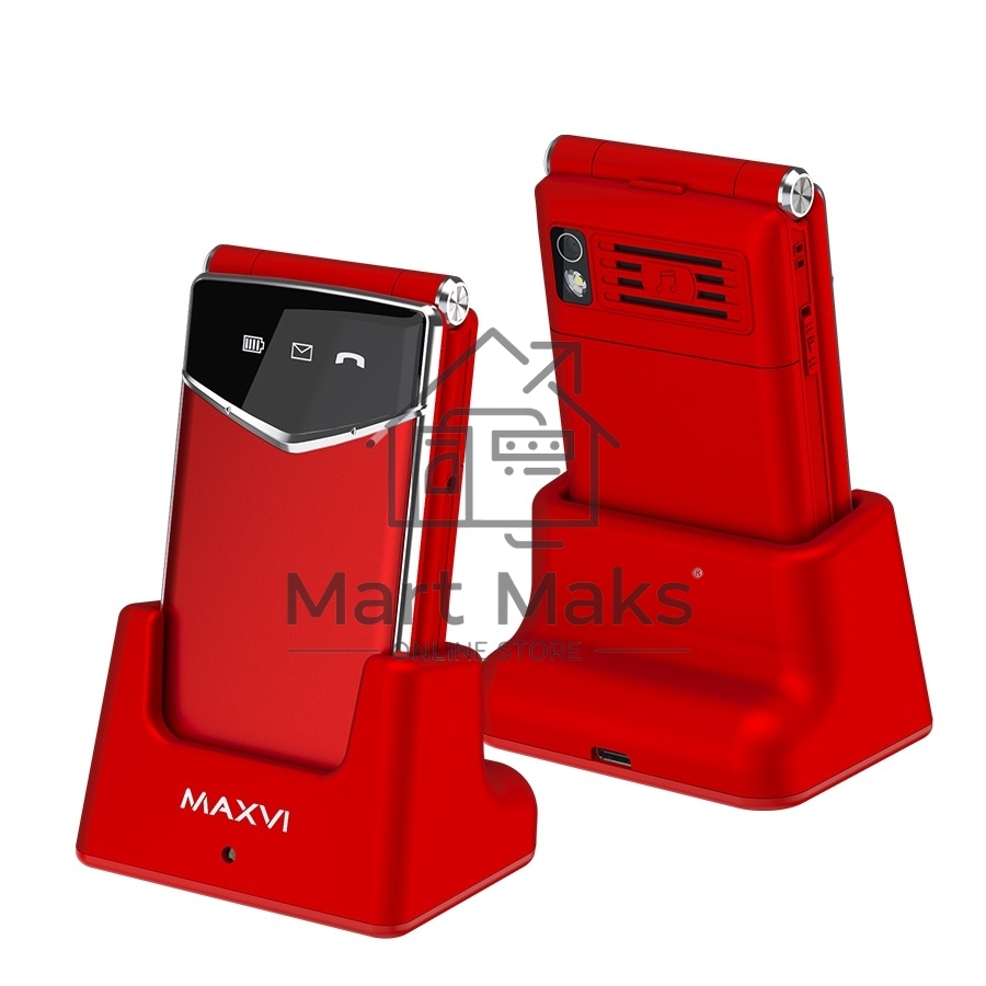 Мобильный телефон Maxvi E11ds красный/серебристый