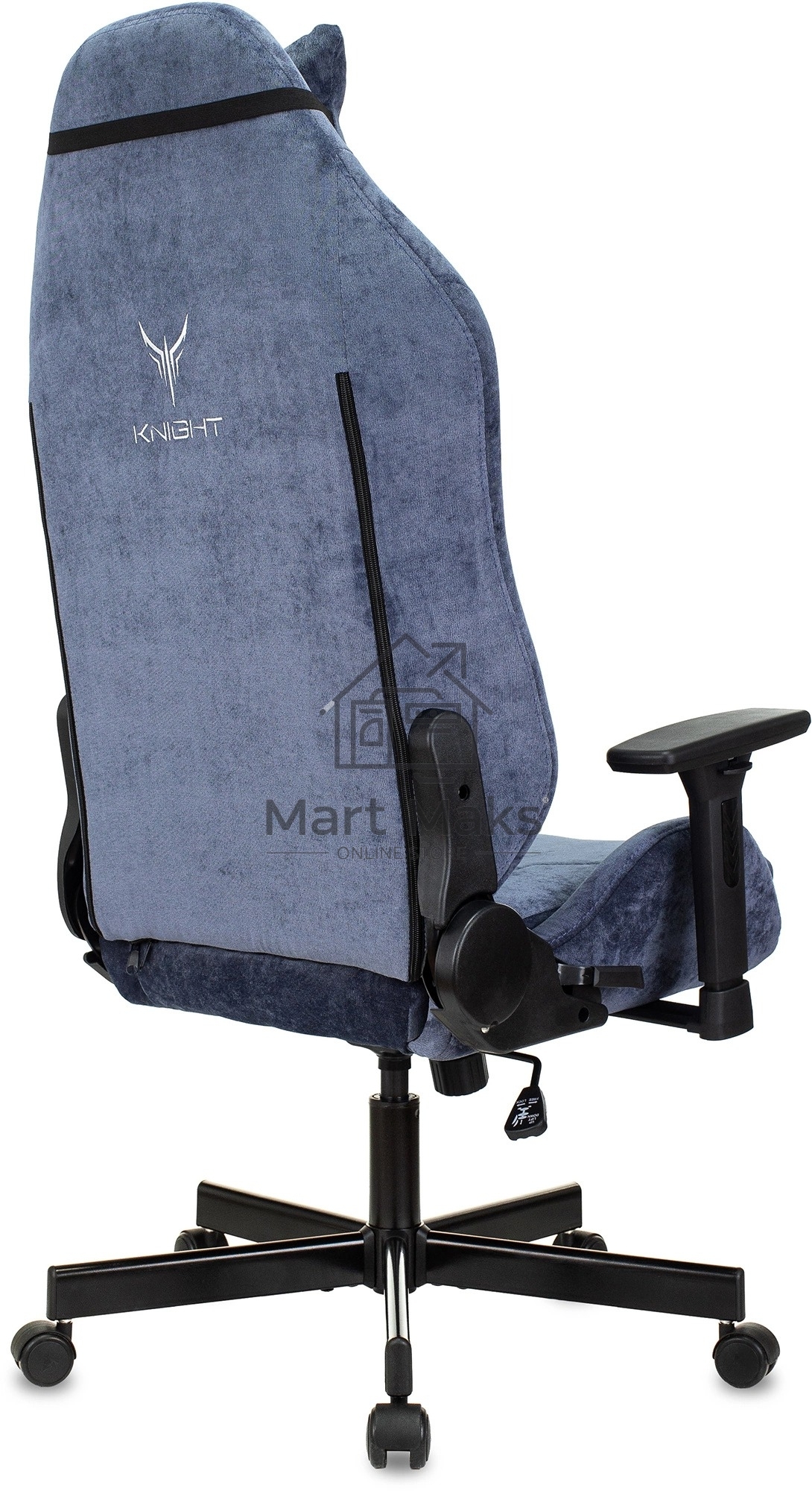 Кресло игровое Knight N1 Fabric синий Light-27 с подголов. крестовина металл