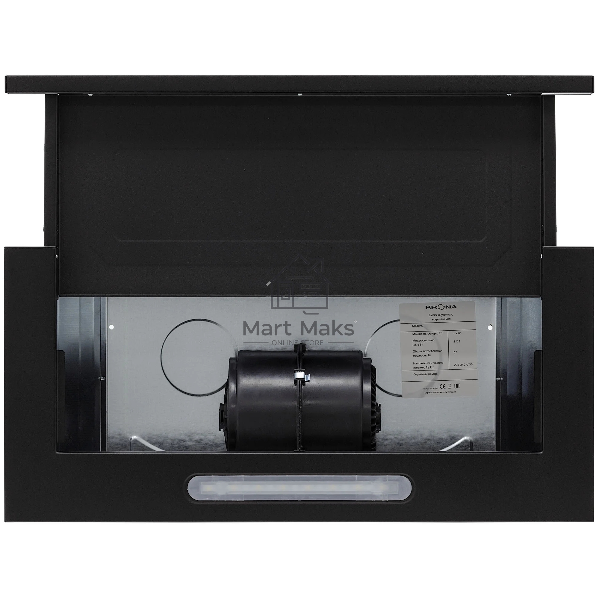 Вытяжка встраиваемая KRONA Kerry 600 Black PB черный, 60 см, 500 куб. м/ч, 48 дБ