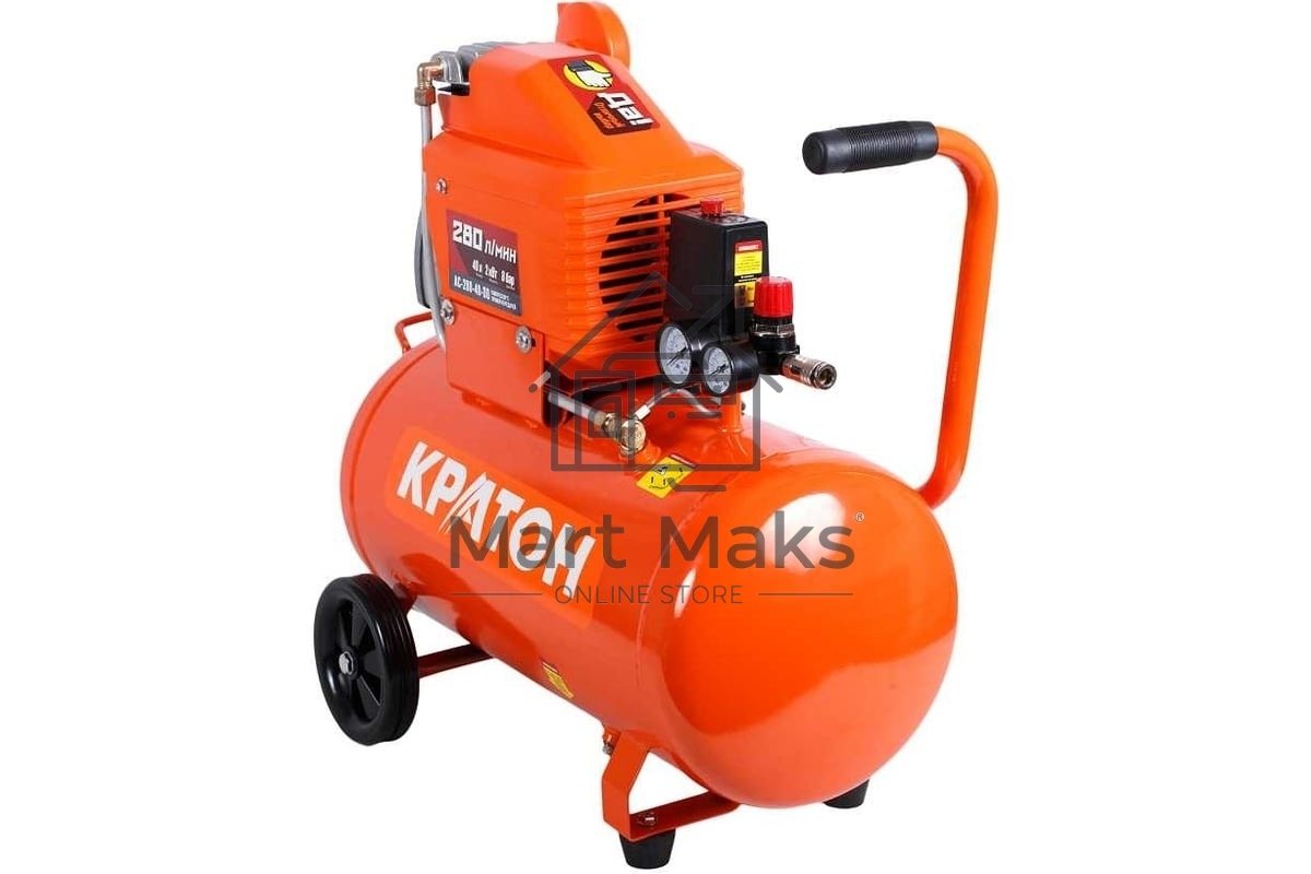 Компрессор КРАТОН AC-280-40-D Dпрямой 220В 2000Вт 280л/мин ресивер40л 32кг