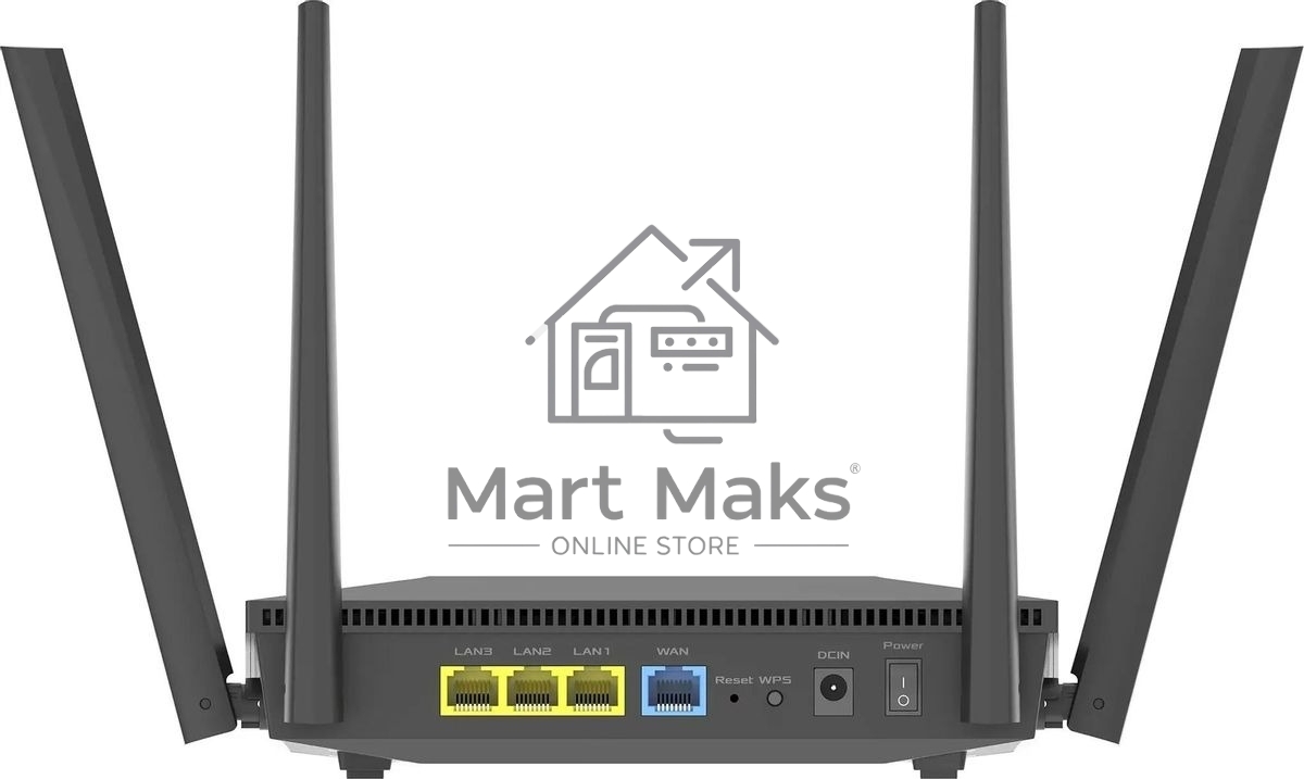 Роутер беспроводной Asus RT-AX52 AX1800 10/100/1000BASE-TX черный