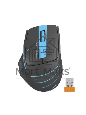 Мышь беспроводная A4Tech Fstyler FG30 серый/синий, 2000 dpi, радиоканал, USB, кнопки - 5