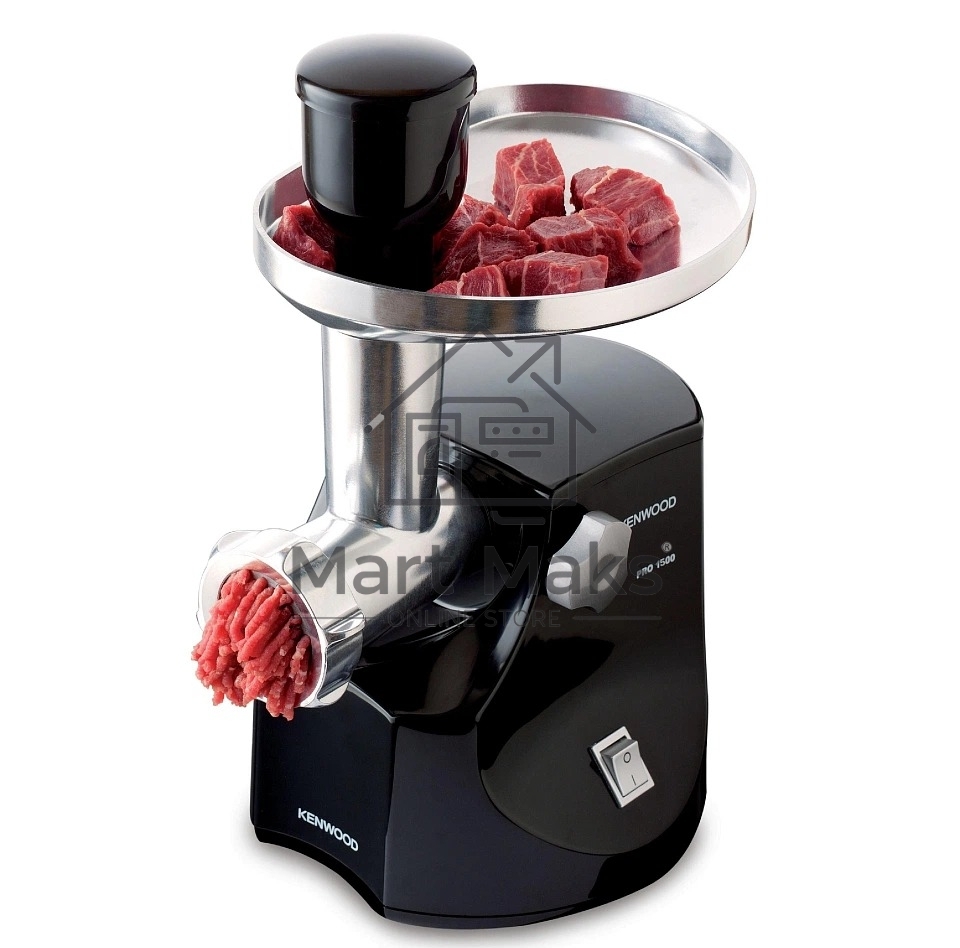 Мясорубка электрическая Kenwood MG474 черный, 1500 Вт, 1.5 кг/мин, реверс, защита от перегрузки, насадки - 6