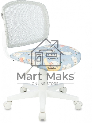 Кресло детское Бюрократ KD-W10 голубой овечки крестов. пластик пластик белый