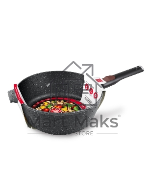 Сотейник 26 НЕВА МЕТАЛЛ ПОСУДА L181326i высокий литая Индукция Гранит с/р