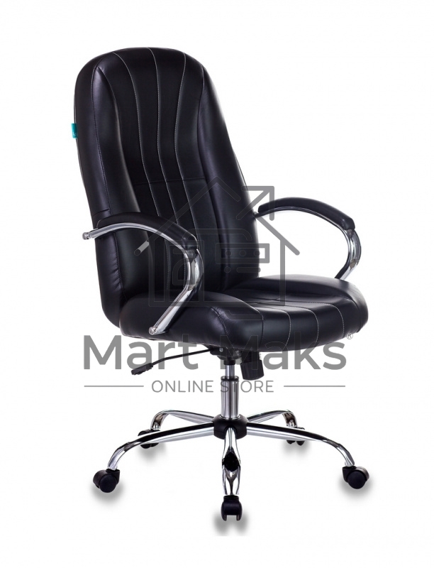 Кресло руководителя Бюрократ T-898SL/BLACK черный, искусственная кожа, крестовина хром