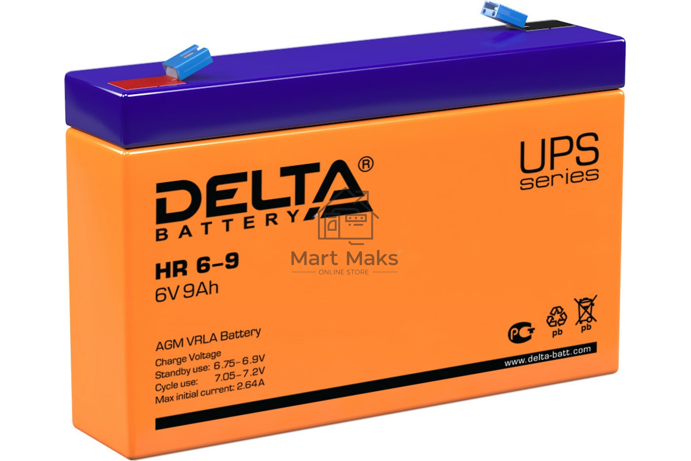 Батарея Delta HR 6-9 (634W) (6V, 9Ah)