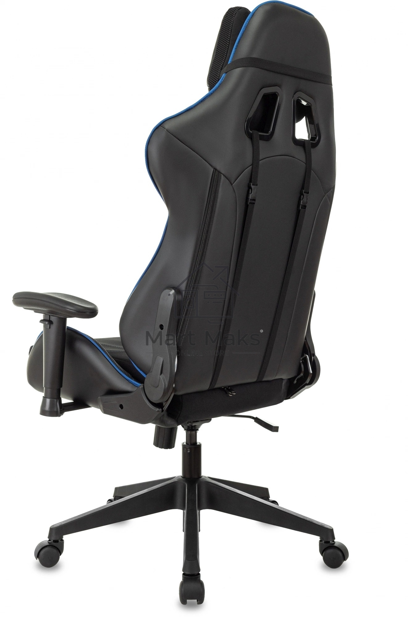 Кресло игровое Бюрократ VIKING 4 AERO BLUE черный/синий, искусст.кожа/ткань, две подушки