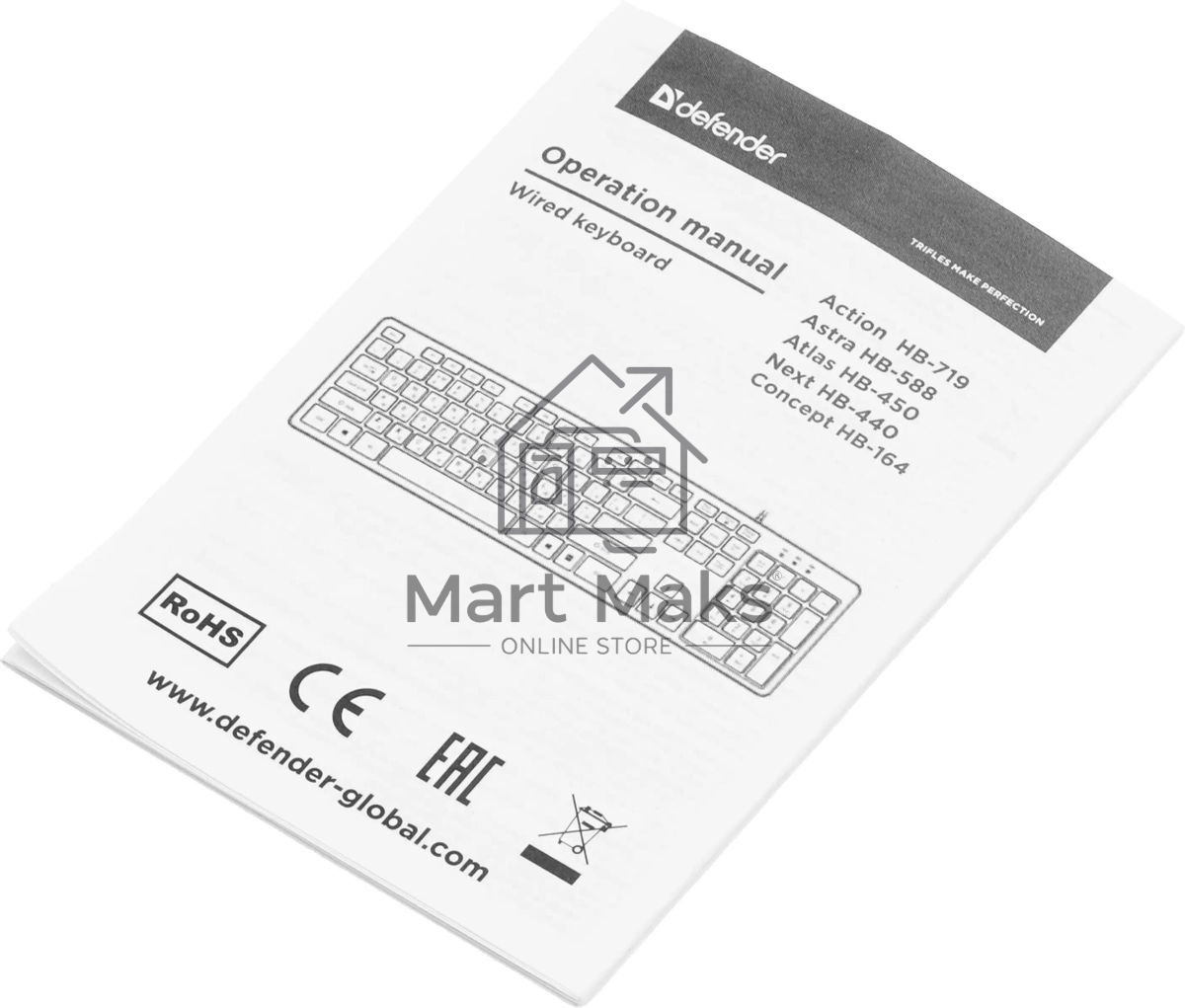 Клавиатура проводная Defender Concept HB-164, USB, черный