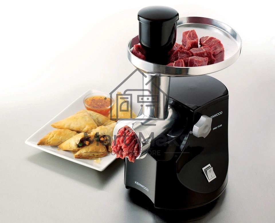 Мясорубка электрическая Kenwood MG474 черный, 1500 Вт, 1.5 кг/мин, реверс, защита от перегрузки, насадки - 6