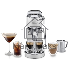 Кофеварка рожковая DeLonghi EC890.WI белый, молотый, 1,1 л, 1450 Вт, 15 бар
