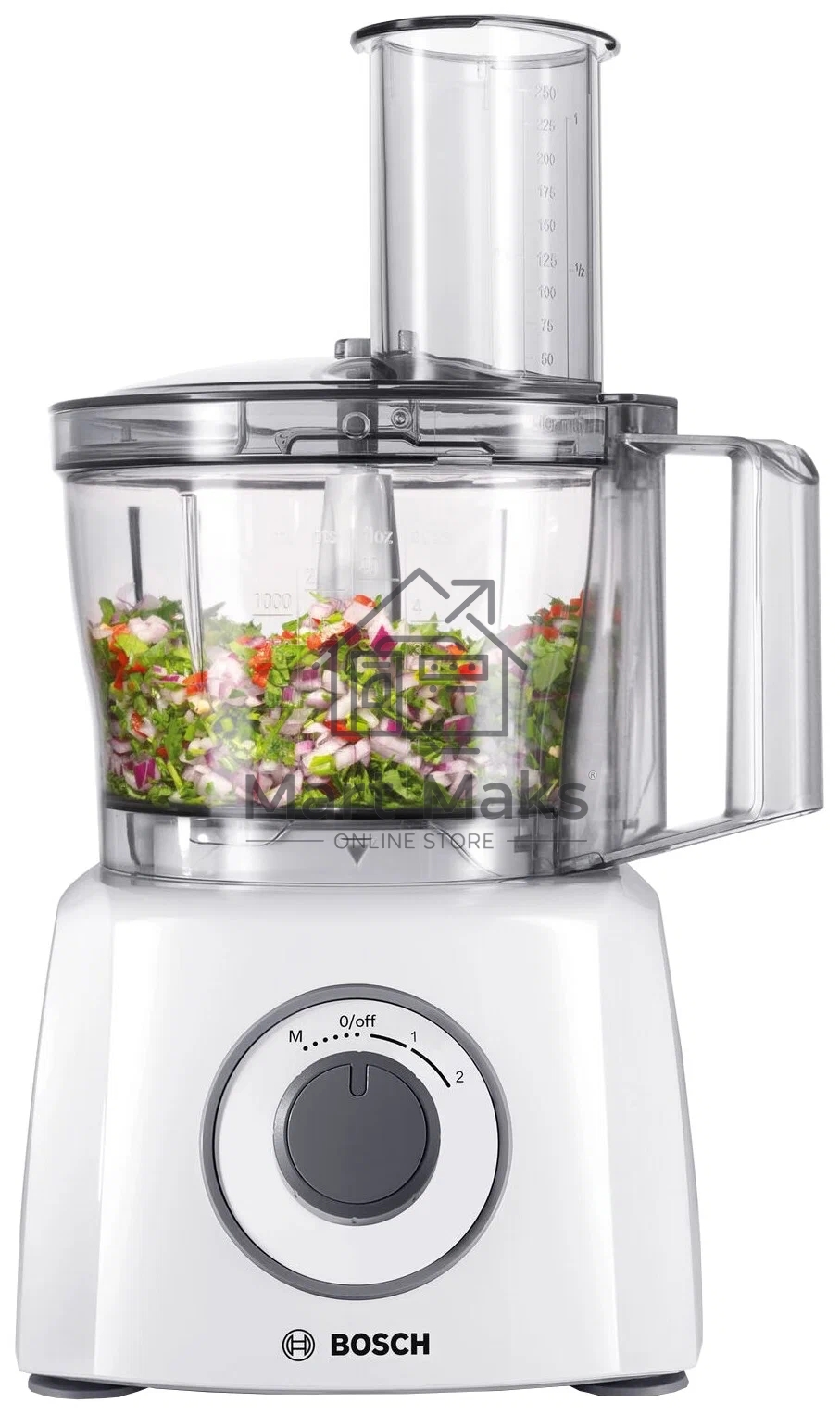 Кухонный комбайн Bosch MCM3200W, 800 Вт, 2 скорости, чаша 2300 мл.