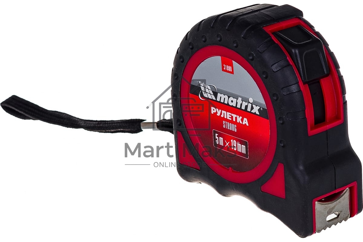 Рулетка MATRIX 31080 strong 5мх19мм обрезиненный корпус