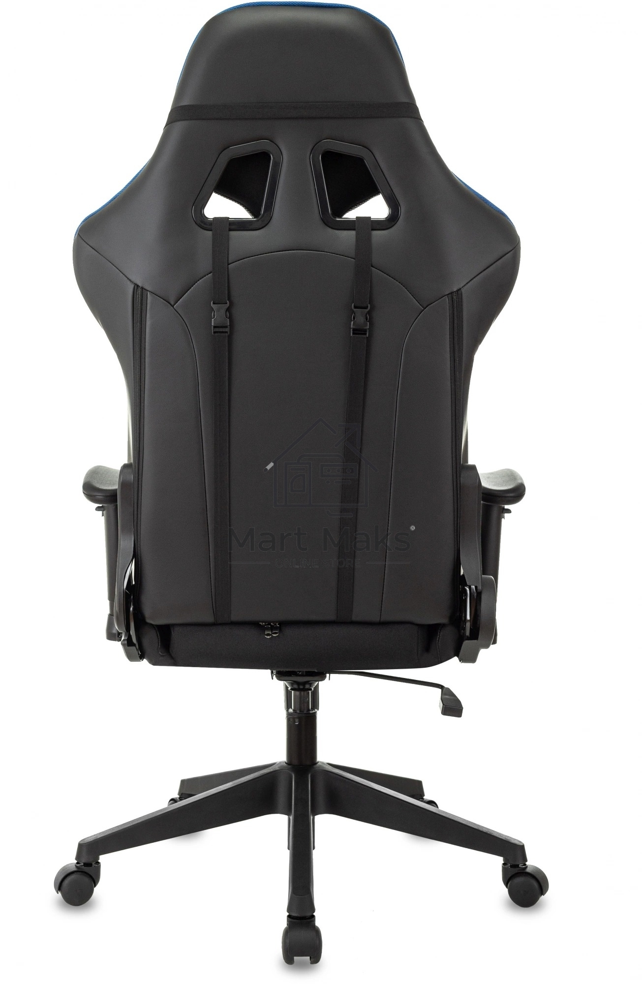 Кресло игровое Бюрократ VIKING 4 AERO BLUE черный/синий, искусст.кожа/ткань, две подушки