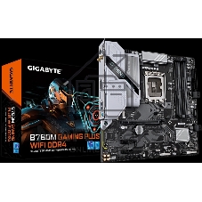 Материнская плата Gigabyte B760M GAMING PLUS WIFI DDR4, LGA1700, Intel B760, 4xDDR4, 4xSATA, 2xM.2, 1xPCIe 4.0 x16, 2xPCIe 3.0 x1, 1xDP, 1xHDMI, 1x1Gb LAN, Wi-Fi 6, Bluetooth 5.3, 3xUSB-A 5Gbps, 6xUSB-A 2.0, 1xUSB-C 5Gbps, 3x3.5 мм, 7.1, mATX