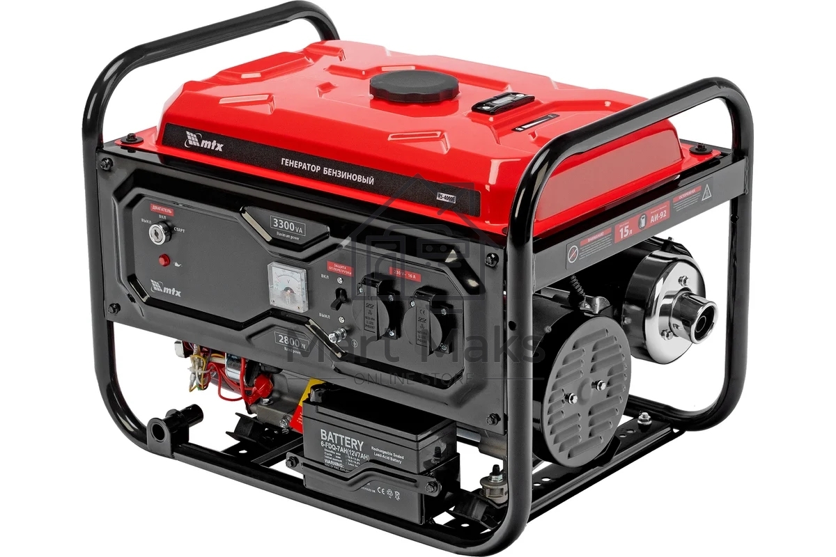 Электрогенератор бензиновый MTX RS-4000E, 3.3 кВт, 69 дБ, 42 кг