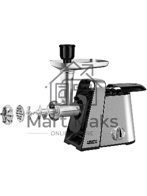 Мясорубка электрическая Rondell RDE-1454 серебристый, 2000 Вт, 3.0 кг/мин, реверс, защита от перегрузки, насадки - 5