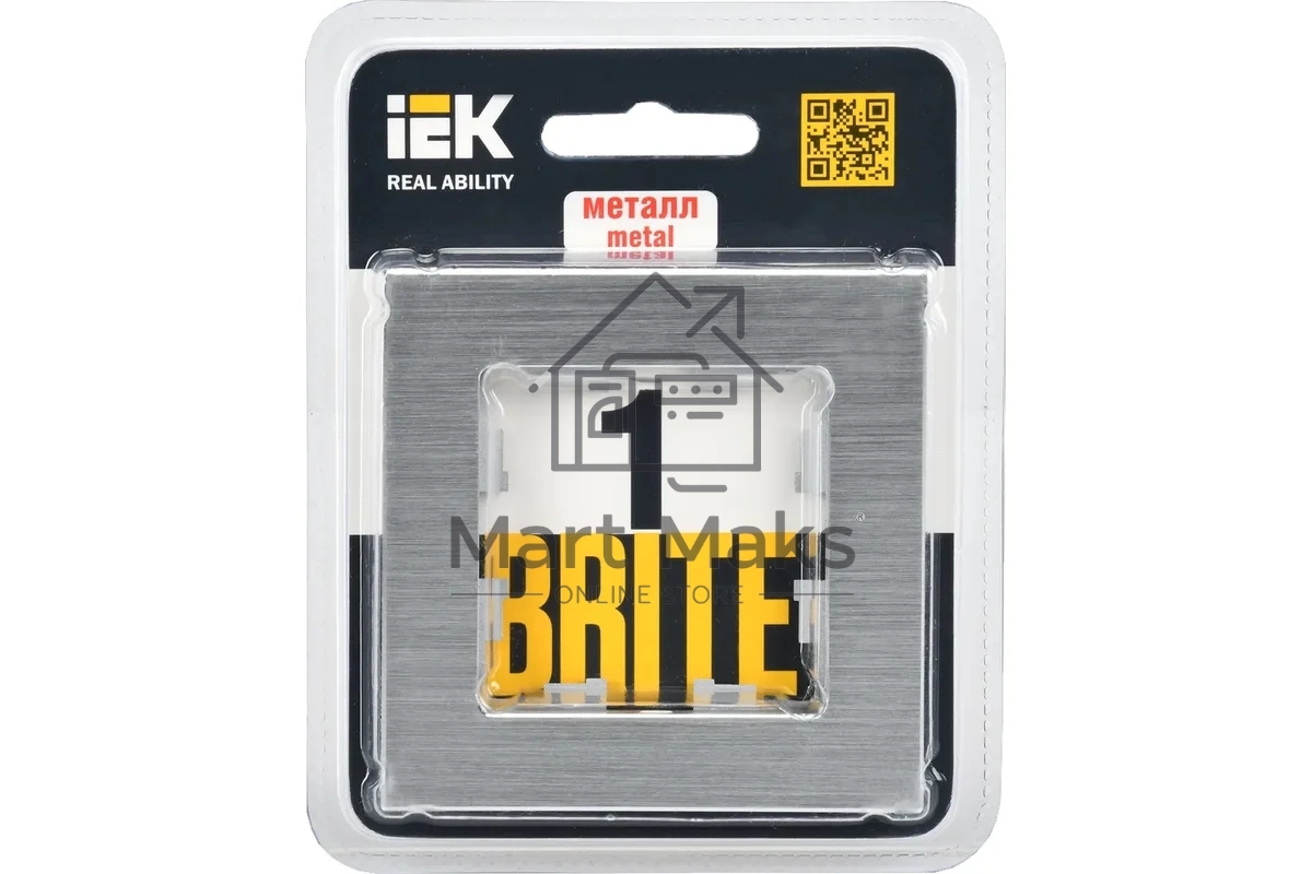 Рамка 1 -местная IEK BRITE РУ-1-1-БрА (BR-M12-M-K47) металл алюминий