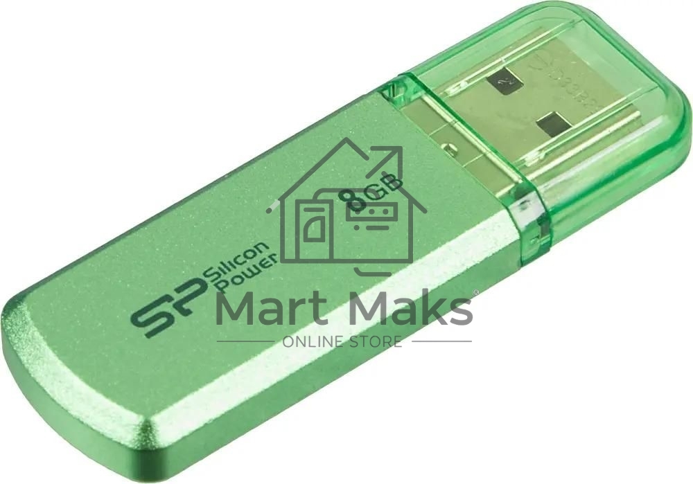 Флешка USB R/W Silicon Power R/W 8Gb Helios 101 SP008GBUF2101V1N USB2.0 зеленый