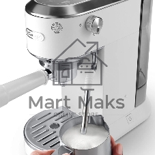Кофеварка рожковая DeLonghi EC890.WI белый, молотый, 1,1 л, 1450 Вт, 15 бар