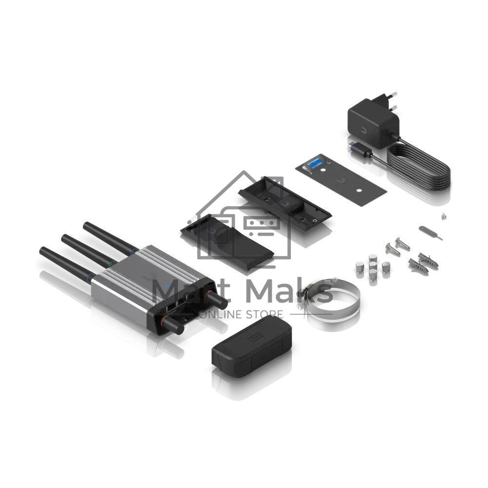 Wi-Fi маршрутизатор с LTE-модемом Ubiquiti UniFi Mobile Router Industrial категории 4, 2,4 ГГц (b/g/n), MIMO 2x2, 2x 1G RJ45, USB Type-C, nano-SIM