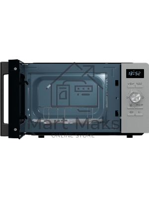 Микроволновая печь Gorenje MO20A4XH нержавеющая сталь/чёрный, 20 л, 800 Вт, переключатели - кнопки/поворотный механизм