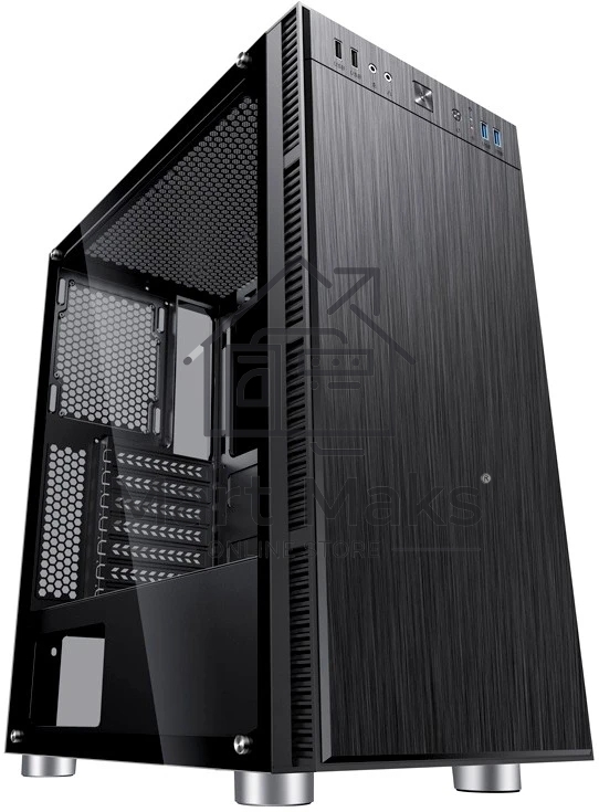 Компьютерный корпус Accord 3407 черный без БП ATX 2xUSB2.0 2xUSB3.0 audio bott PSU