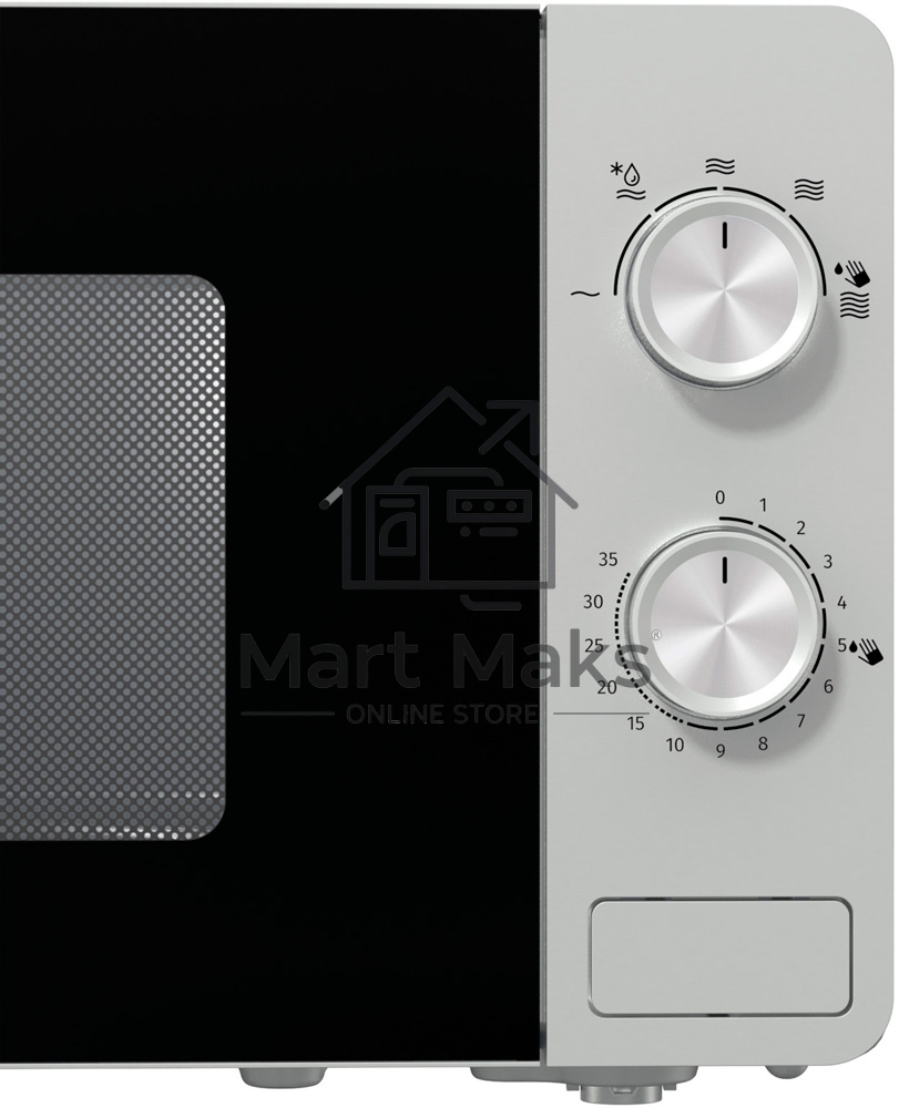 Микроволновая печь Gorenje MO20E1S серебристый, 20 л, 800 Вт, переключатели - поворотный механизм