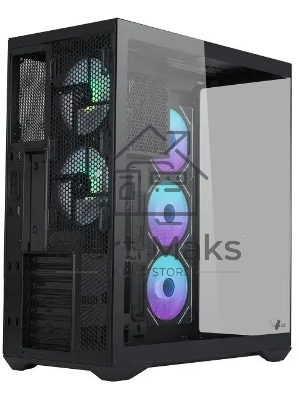 Корпус ATX Eurocase M4801 black, без БП, закаленное стекло 2 стороны