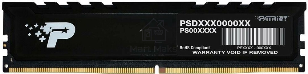 Оперативная память Patriot Signature Premium, DDR5, 16GB (1x16 GB), 5200 MHz, CL42, DIMM, радиатор, черный