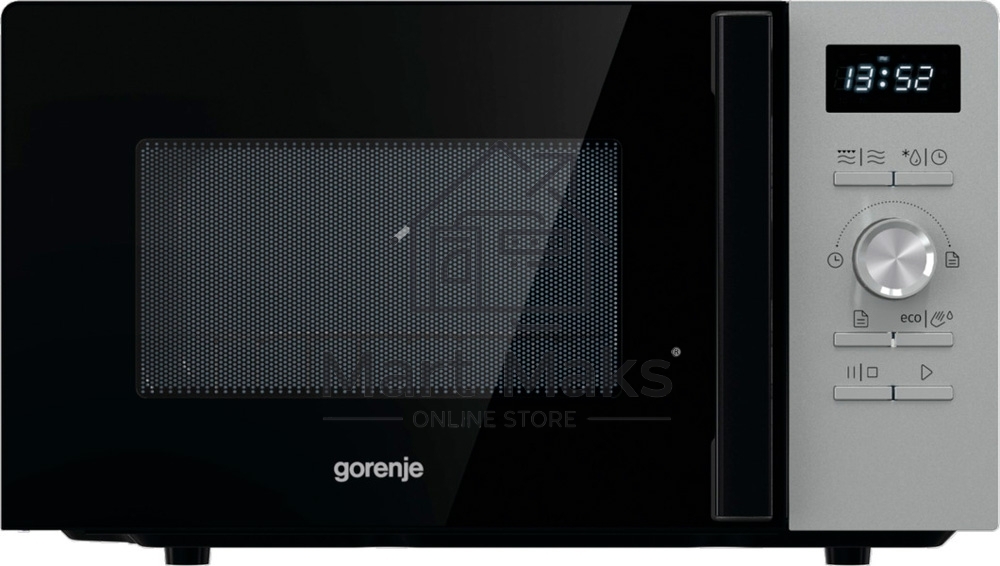 Микроволновая печь Gorenje MO20A4XH нержавеющая сталь/черный, 20 л, 800 Вт, переключатели - кнопки/поворотный механизм