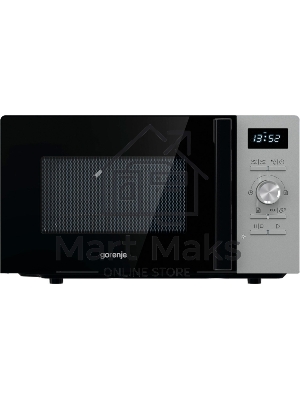 Микроволновая печь Gorenje MO20A4XH нержавеющая сталь/чёрный, 20 л, 800 Вт, переключатели - кнопки/поворотный механизм
