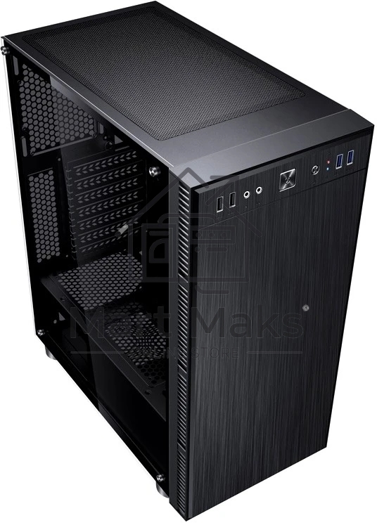Компьютерный корпус Accord 3407 черный без БП ATX 2xUSB2.0 2xUSB3.0 audio bott PSU