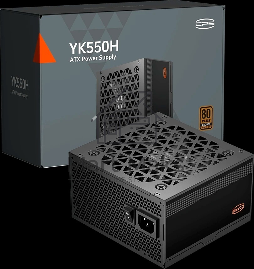 Блок питания ПК Power Supply PCCooler, 550W 80+ Bronze (ATX, ATX 2.52, Non-modular, 1x24(20+4)pin 550mm, 1xCPU(4+4)pin 650mm, 1xPCIe*2 8(6+2)pin 500+120mm, 4xSATA*3+MOLEX4pin*1, Active, 120x120mm, 140x150x86mm, APFC, OVP/UVP/OCP/SCP/OTP/OPP/SPD)