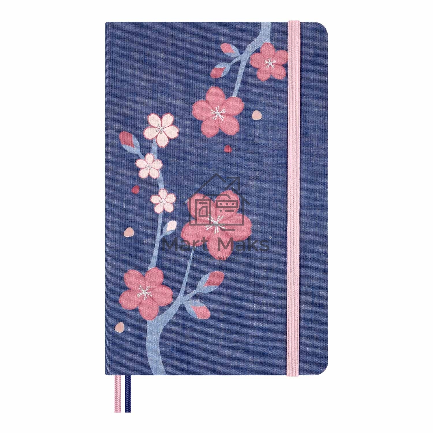 Блокнот Moleskine LIMITED EDITION SAKURA LESU08QP060BOX Large 130х210мм, обложка текстиль, 176 страниц, линейка, твердая обложка, подарочная коробка, синий, 2025