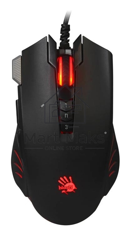 Мышь проводная A4Tech Bloody V9M черный, 4000 dpi, USB, кнопки - 9