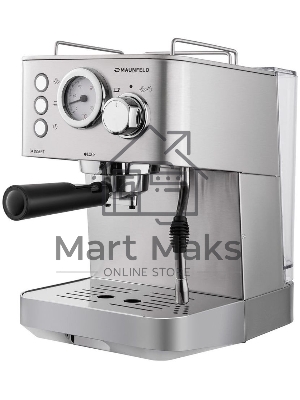 Кофеварка рожковая Maunfeld MF-721S PRO нержавеющая сталь, исп. кофе - молотый/чалды, 1.5 л, 1140 Вт, 15 бар