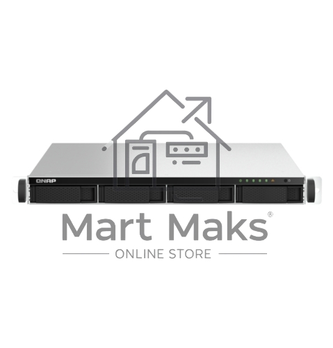 Сетевое хранилище SMB QNAP TS-464U-8G NAS 4 HDD trays, rackmount 1U, 1 PSU. 4-core Intel Celeron N5105/N5095 2.0-2.9 GHz, 8 GB RAM MAX, 2x2.5GbE, 2xUSB 3.2 Gen 2 (10Gbps), 2xUSB 2.0, 1xHDMI, PCIe Gen 3 x2, W/o rail kit RAIL-B02
