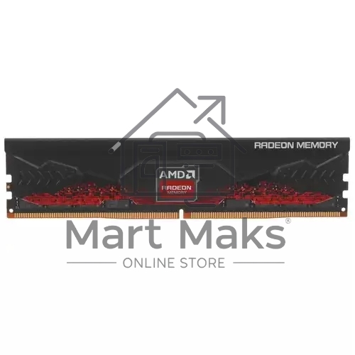 Оперативная память AMD Radeon R5, DDR5, 8GB (1x8GB), 5600MHz, CL40, DIMM, с радиатором, черный/красный