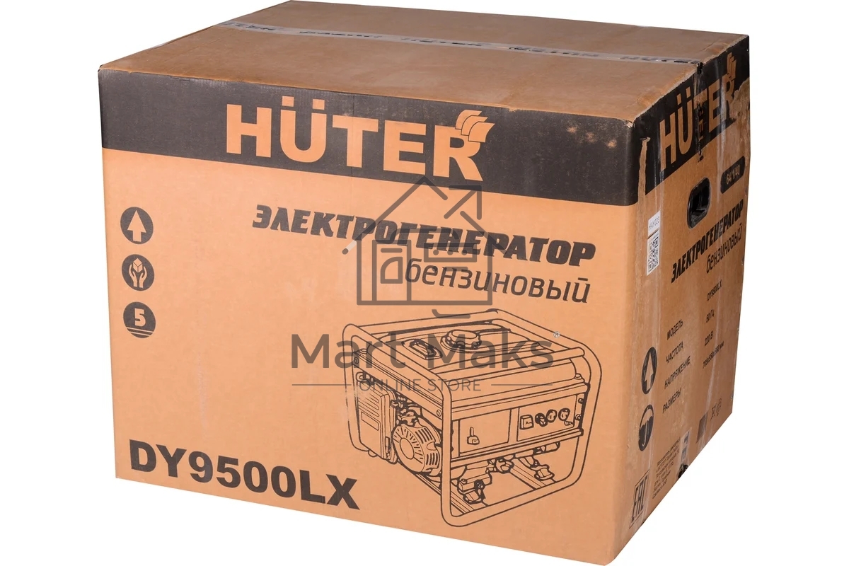 Электрогенератор бензиновый Huter DY9500LX, 8 кВт, 91 дБ, 80 кг