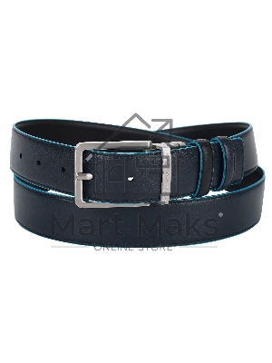 Ремень мужской Piquadro Blue Square CU2619B2/NBLU2, черный/темно-синий, натур.кожа