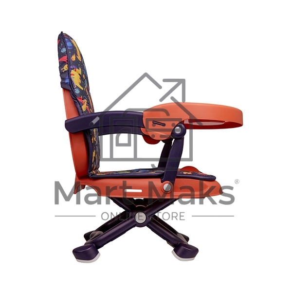 Стульчик для кормления BQ BCH012 Dinos. Стульчик-бустер BQ BCH012. Гипоалергенные безопасные материалы/Съемный чехол из экокожи. Удобный, устойчив к загрязнению и легко моется/Съемная столешница/Безопасность малыша: устойчивая конструкция, нескользящие но