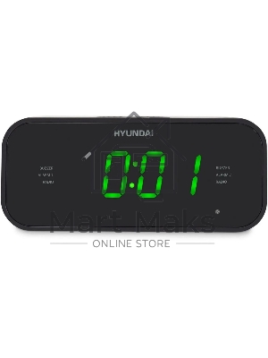 Радиобудильник Hyundai H-RCL221 черный LCD подсв:зеленая часы:цифровые FM