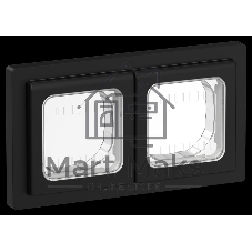 Рамка 2-местная IP55 Рпро-2-55-ФлЧ черный FLITE