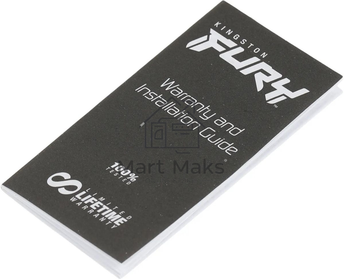 Оперативная память Kingston Fury Beast, DDR4, 16GB (1x16GB), 3200MHz, CL16, DIMM, с радиатором, черный
